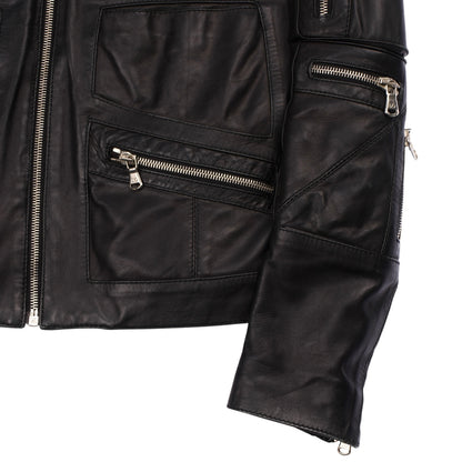 Dolce & Gabbana Multi-Zip Cropped Leather Jacket (42)