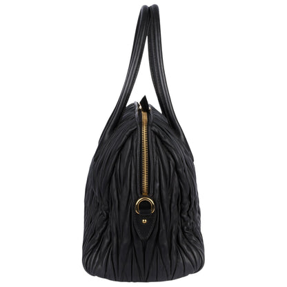 Miu Miu Black Matelasse Leather Tote Bag