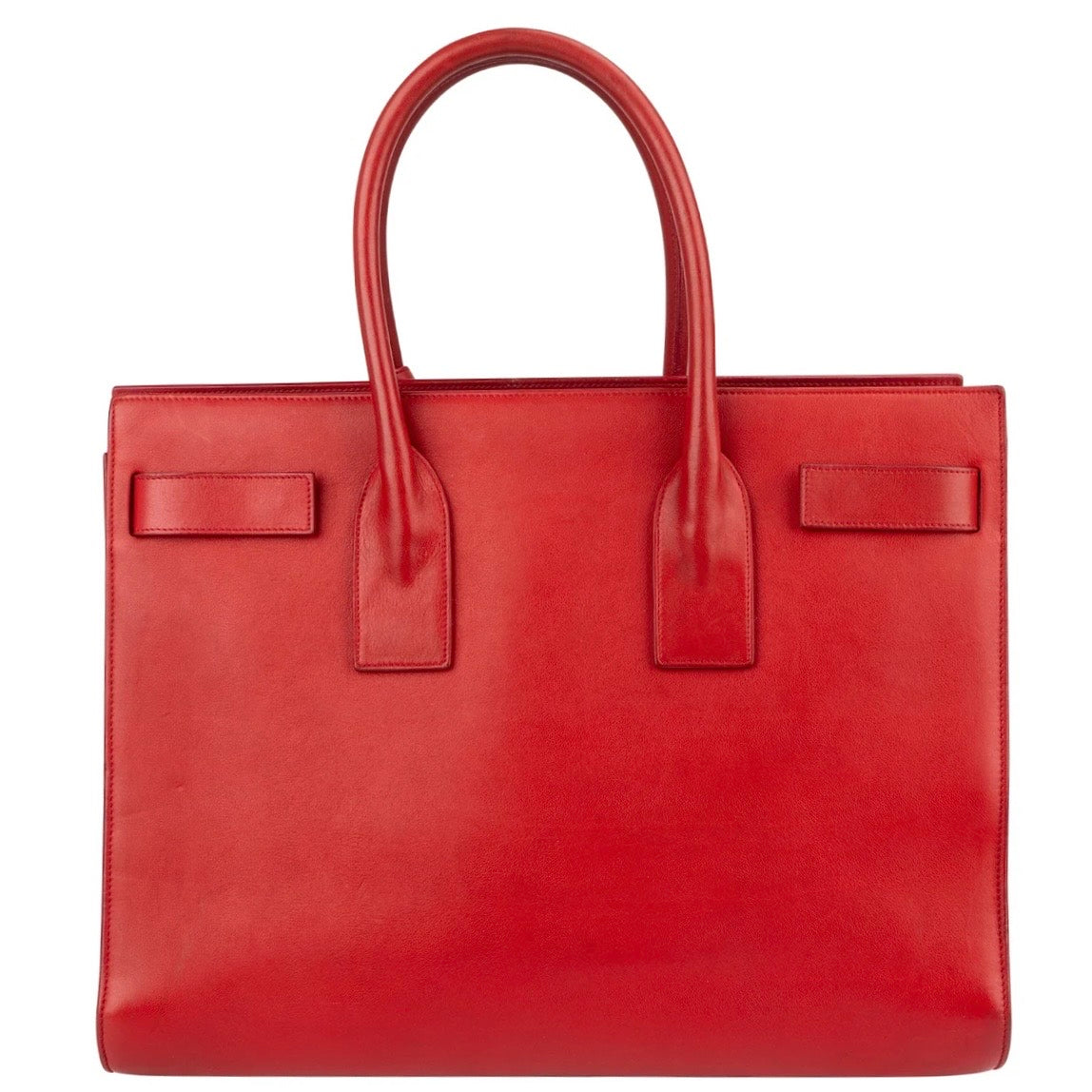 Yves Saint Laurent Red Calfskin Leather Sac de Jour Handbag