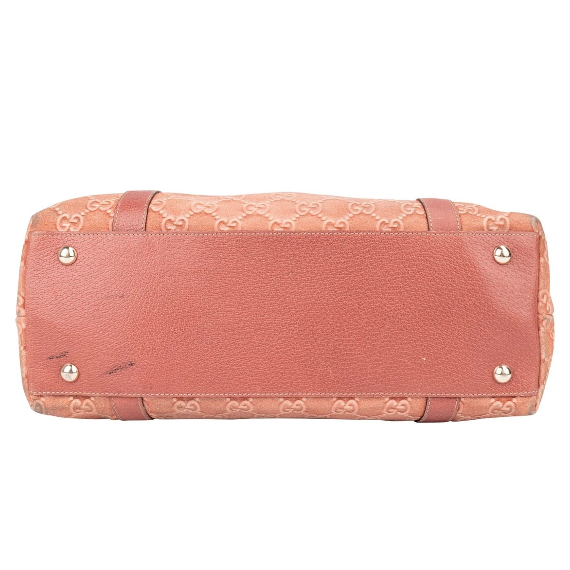 Gucci Pink Suede Monogram Abbey Handbag