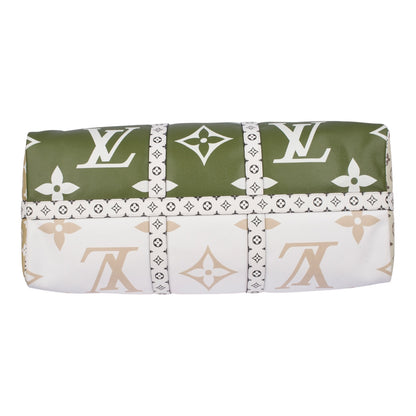Louis Vuitton Khaki/White Limited Giant Monogram Keepall Bandouliere 50