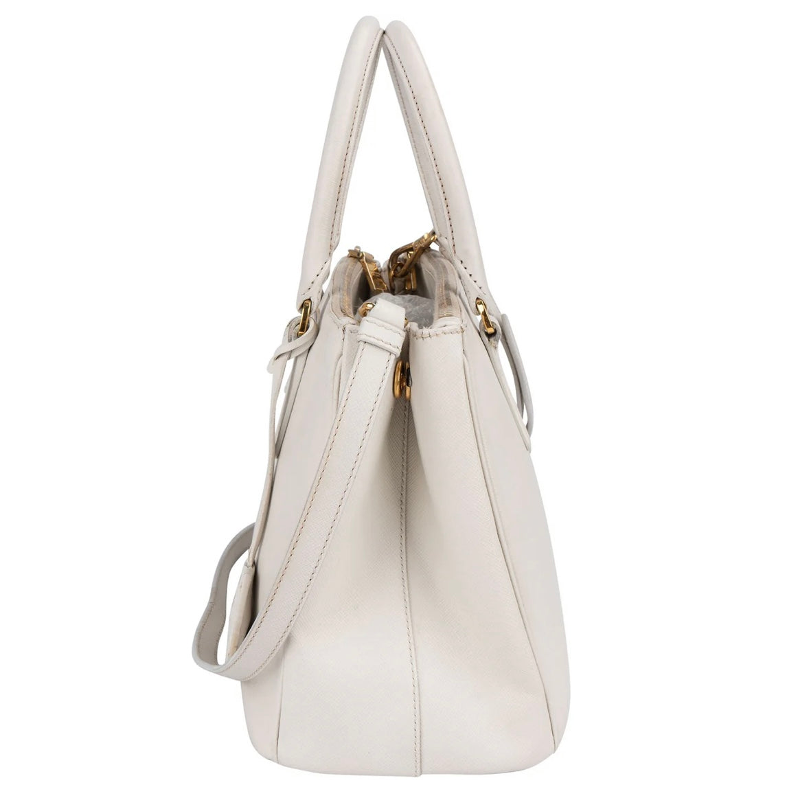Prada White Saffiano Leather Galleria Handbag
