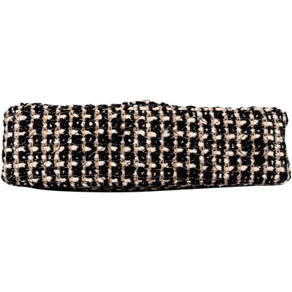 Chanel Quilted Tweed Medium Double Flap Crossbody Bag