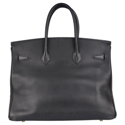 Hermès Black Leather Birkin 35 Handbag