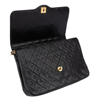 Chanel Quilted Lambskin 24K Gold Single Flap