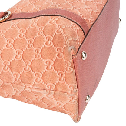 Gucci Pink Suede Monogram Abbey Handbag