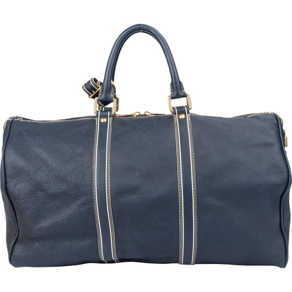 Louis Vuitton Premium Navy Tobago Leather Keepall 50