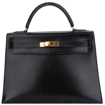 Hermès Noir Boxcalf Kelly 32 Handbag