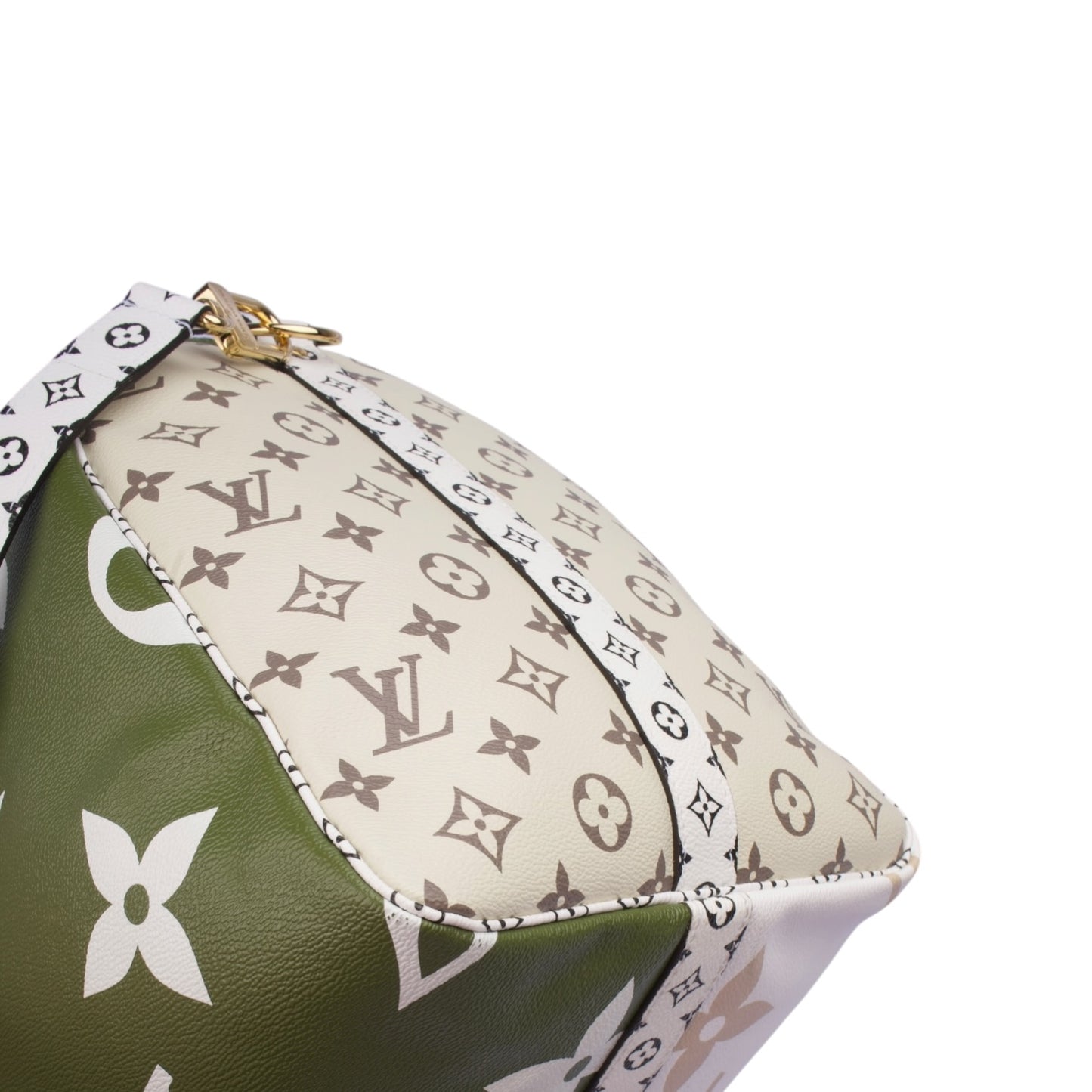 Louis Vuitton Khaki/White Limited Giant Monogram Keepall Bandouliere 50