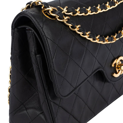 Chanel Quilted Lambskin 24K Gold Medium Double Flap Crossbody Bag