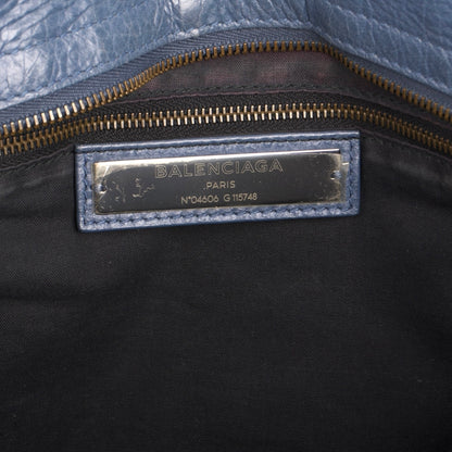 Balenciaga Blue Leather City Handbag