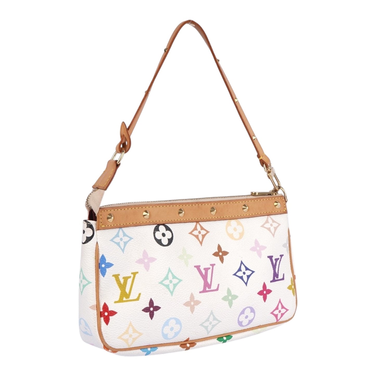 Louis Vuitton Monogram Canvas Murakami Multicolor Studded Pochette Accessoires Handbag