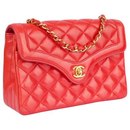 Chanel Quilted Lambskin 24K Gold Single Flap Crossbody Bag