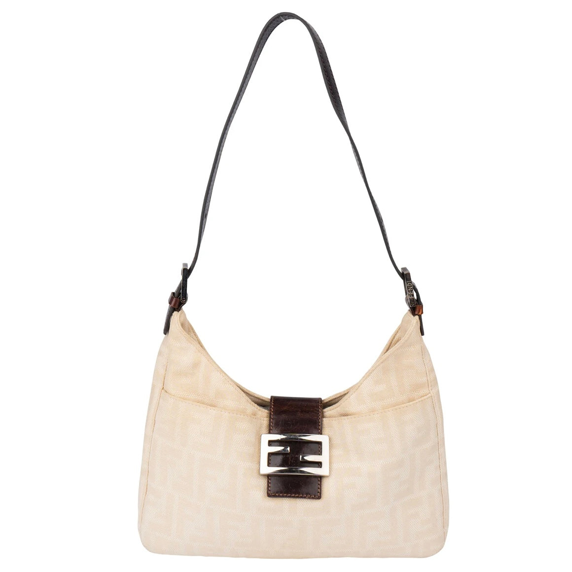 Fendi FF Monogram Baguette Buckle Shoulder Bag