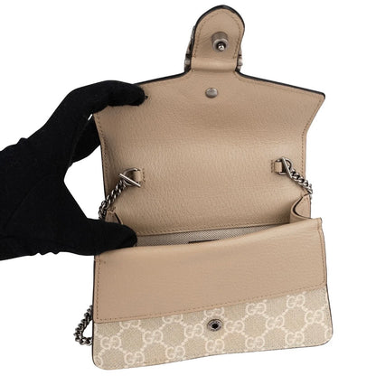 Gucci Monogram GG Supreme Dionysus Super Mini Top Handle Kelly Handbag