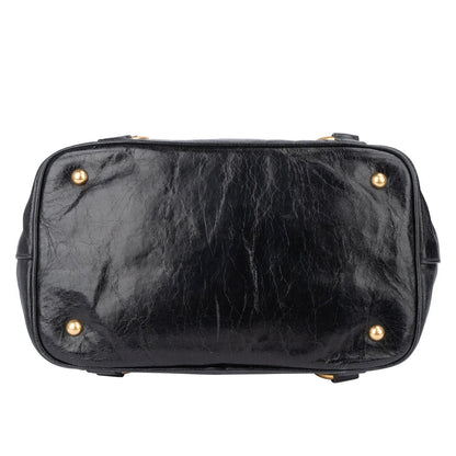 Miu Miu Black Leather Classic City Handbag