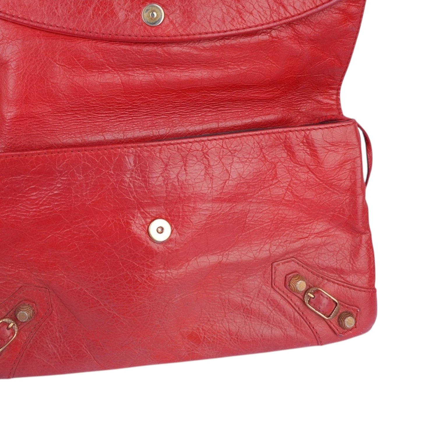 Balenciaga Red Leather Clutch