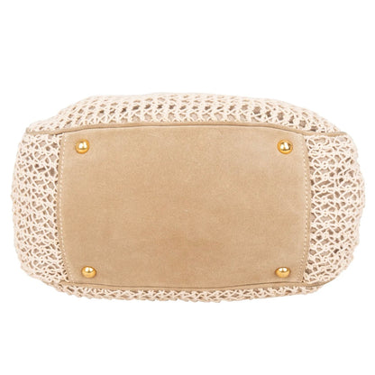 Miu Miu Suede and Crochet Bow City Handbag