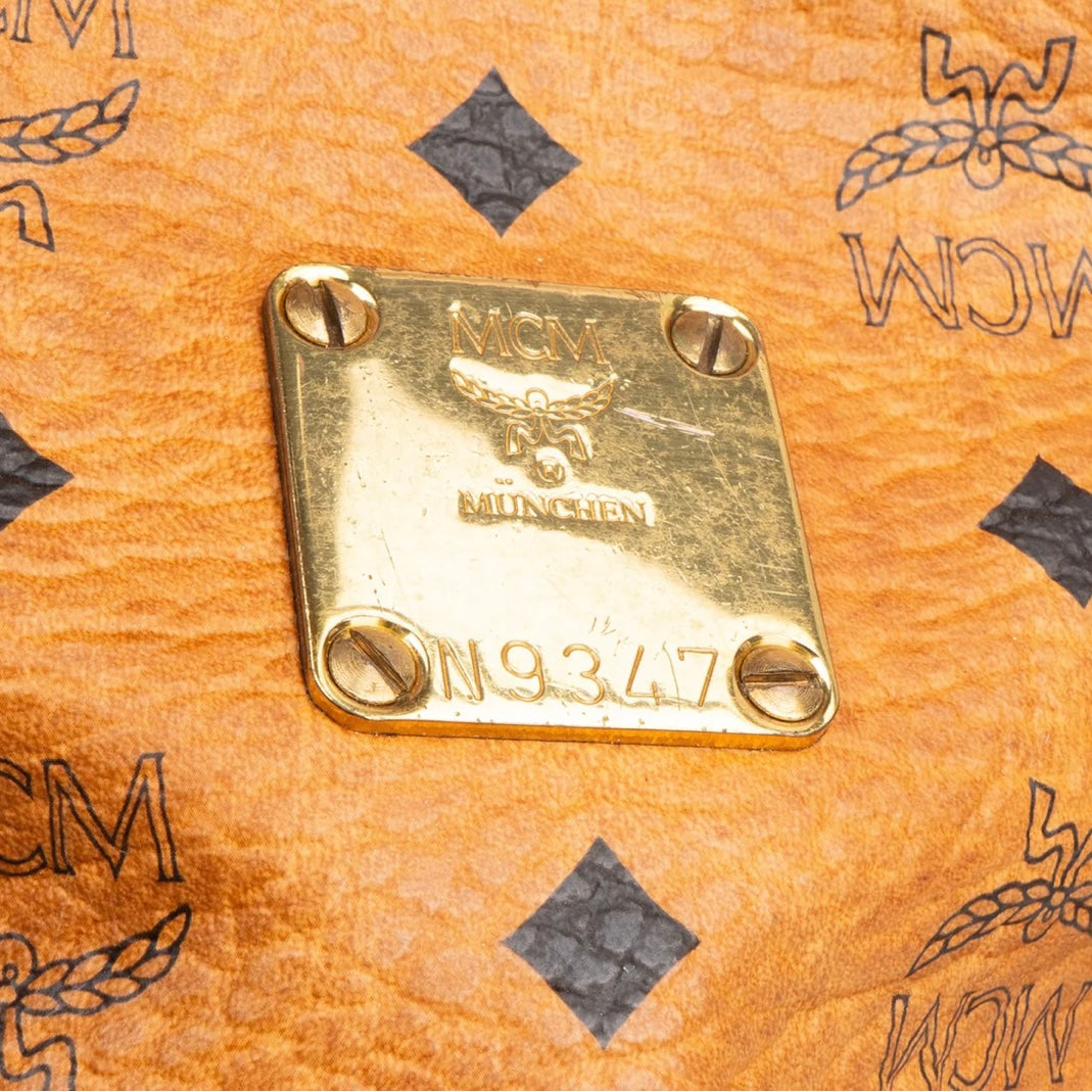 MCM Monogram Visetos Drawstring Bucket Crossbody Bag
