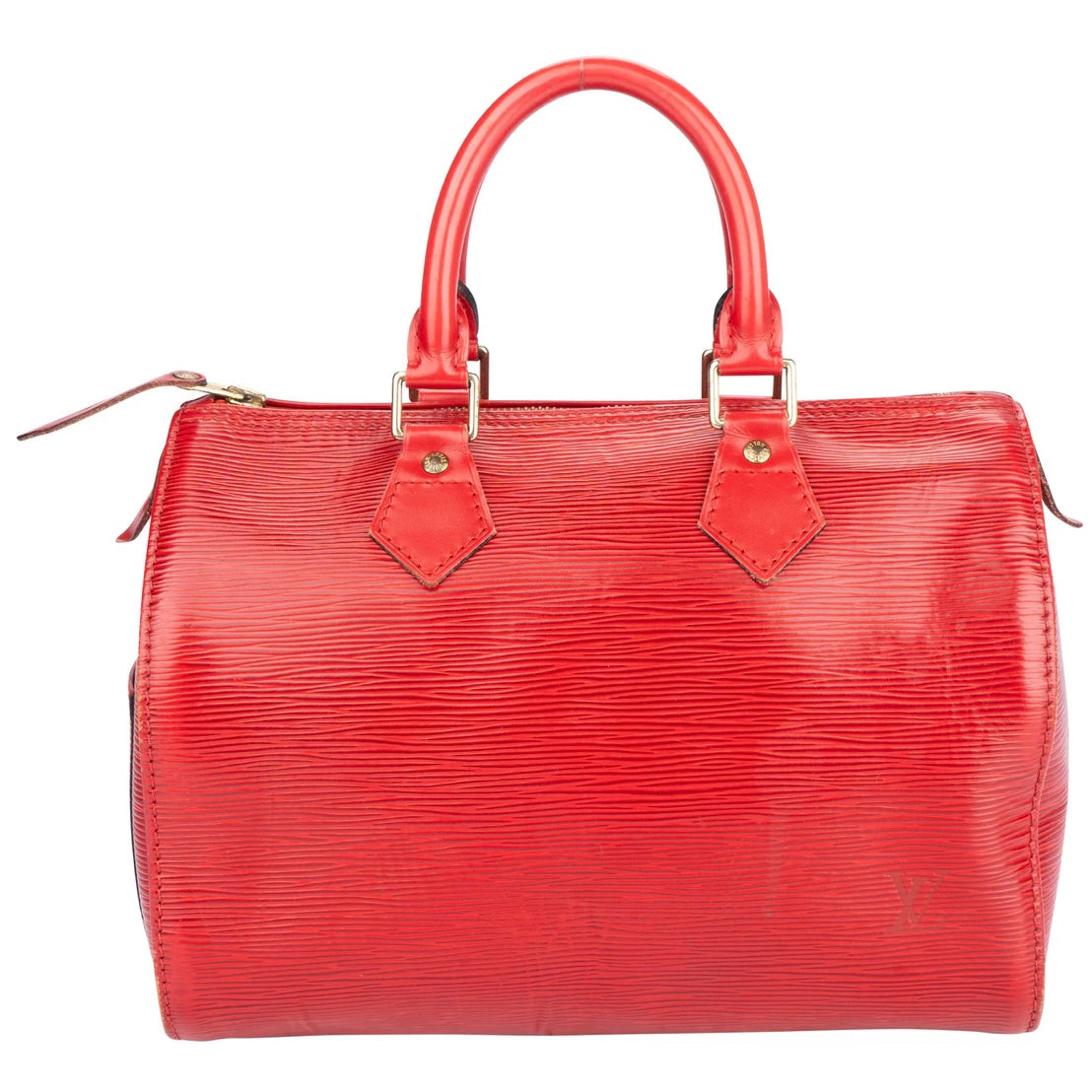 Louis Vuitton Red Vernis Monogram Speedy 25 Handbag