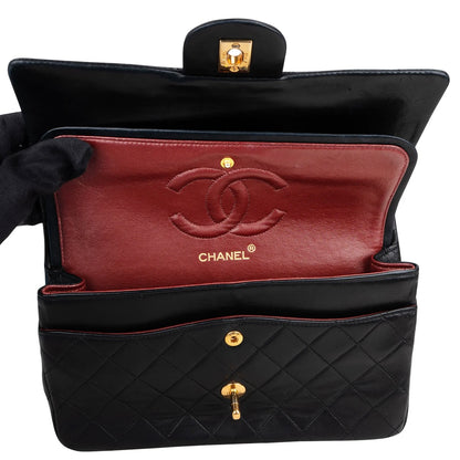 Chanel Quilted Lambskin 24K Gold Medium Double Flap Crossbody Bag