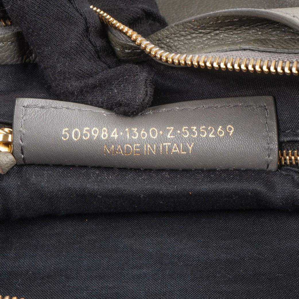 Balenciaga Grey Grained Leather City Handbag