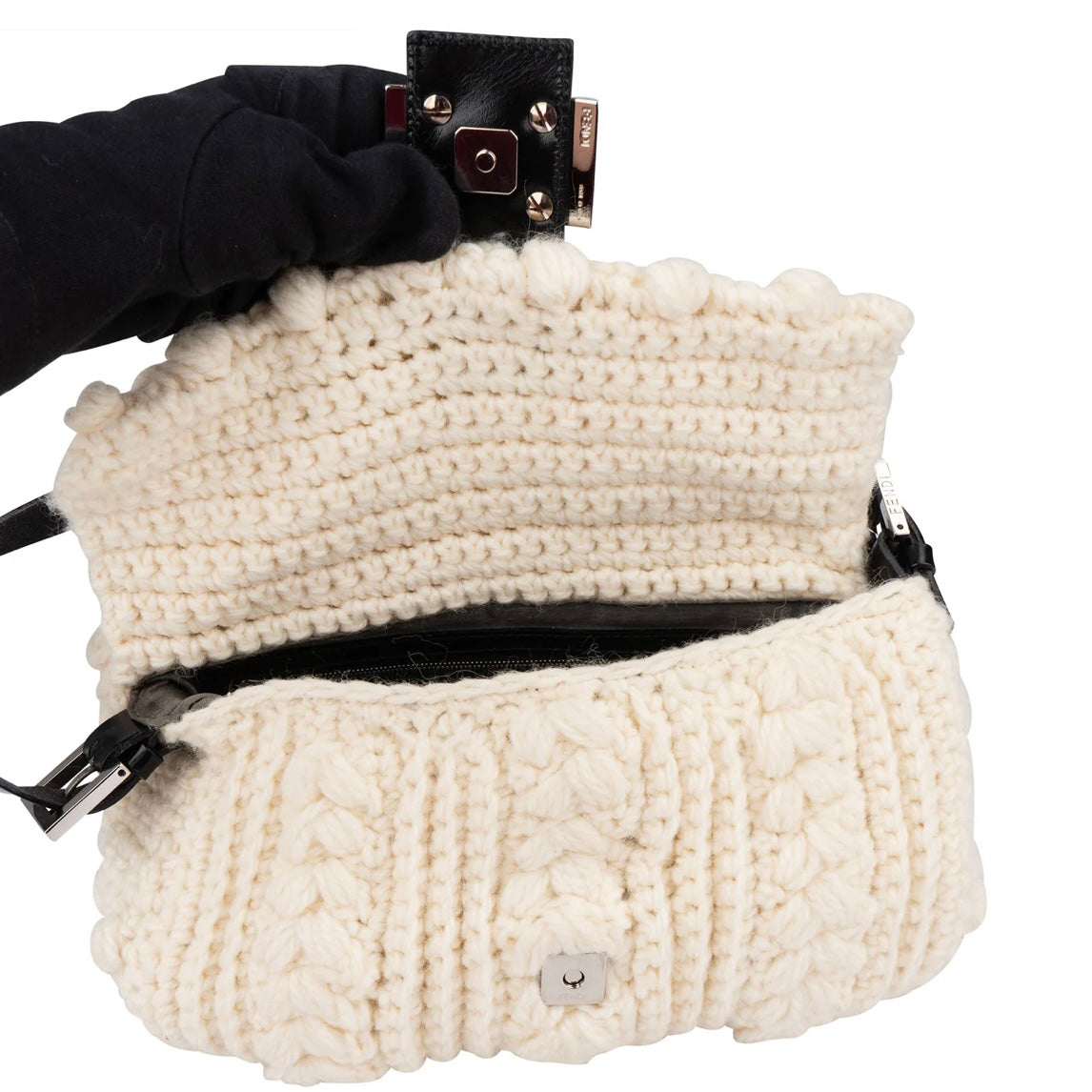 Fendi Limited Wool Baguette Handbag