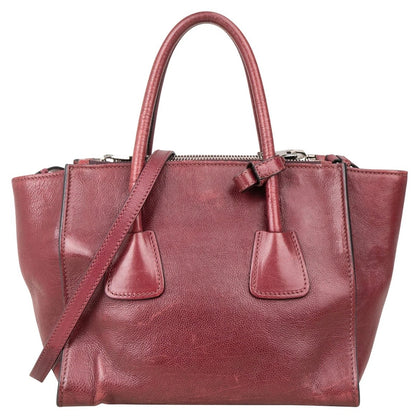 Prada Glace Calf Leather Twin
Pocket Shopper Handbag
