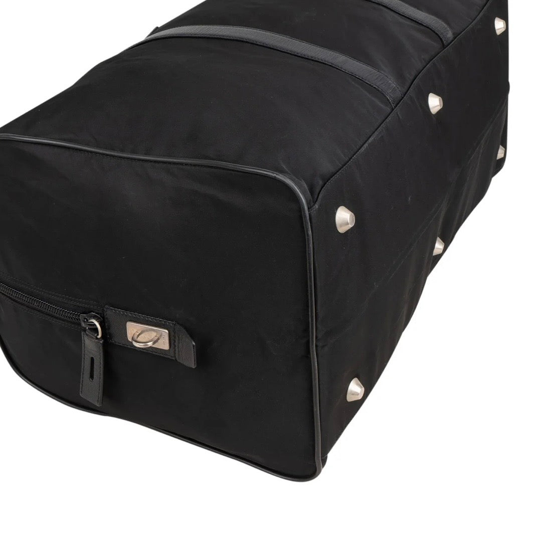 Prada Black Nylon Triangle Duffle Bag 55 Travel Bag