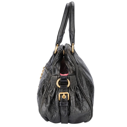 Miu Miu Nero Leather
Padlock Handbag