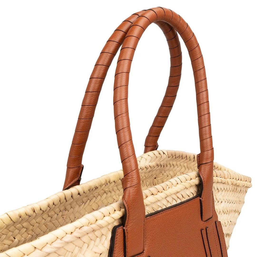 Chloé Marcie Basket Raffia Shoulder Bag
