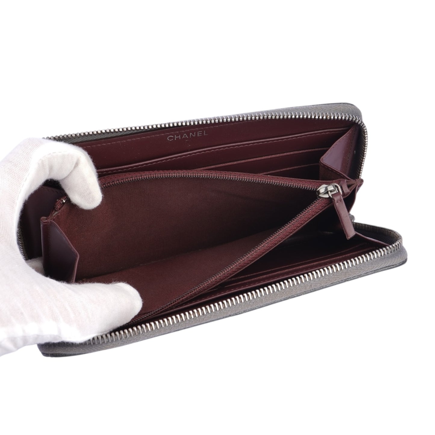 Chanel Interlocking CC Logo Zip Wallet