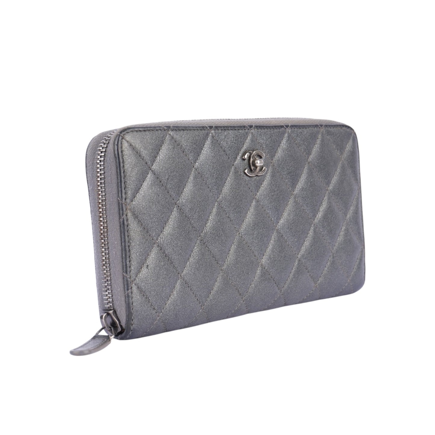 Chanel Interlocking CC Logo Zip Wallet