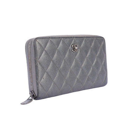 Chanel Interlocking CC Logo Zip Wallet