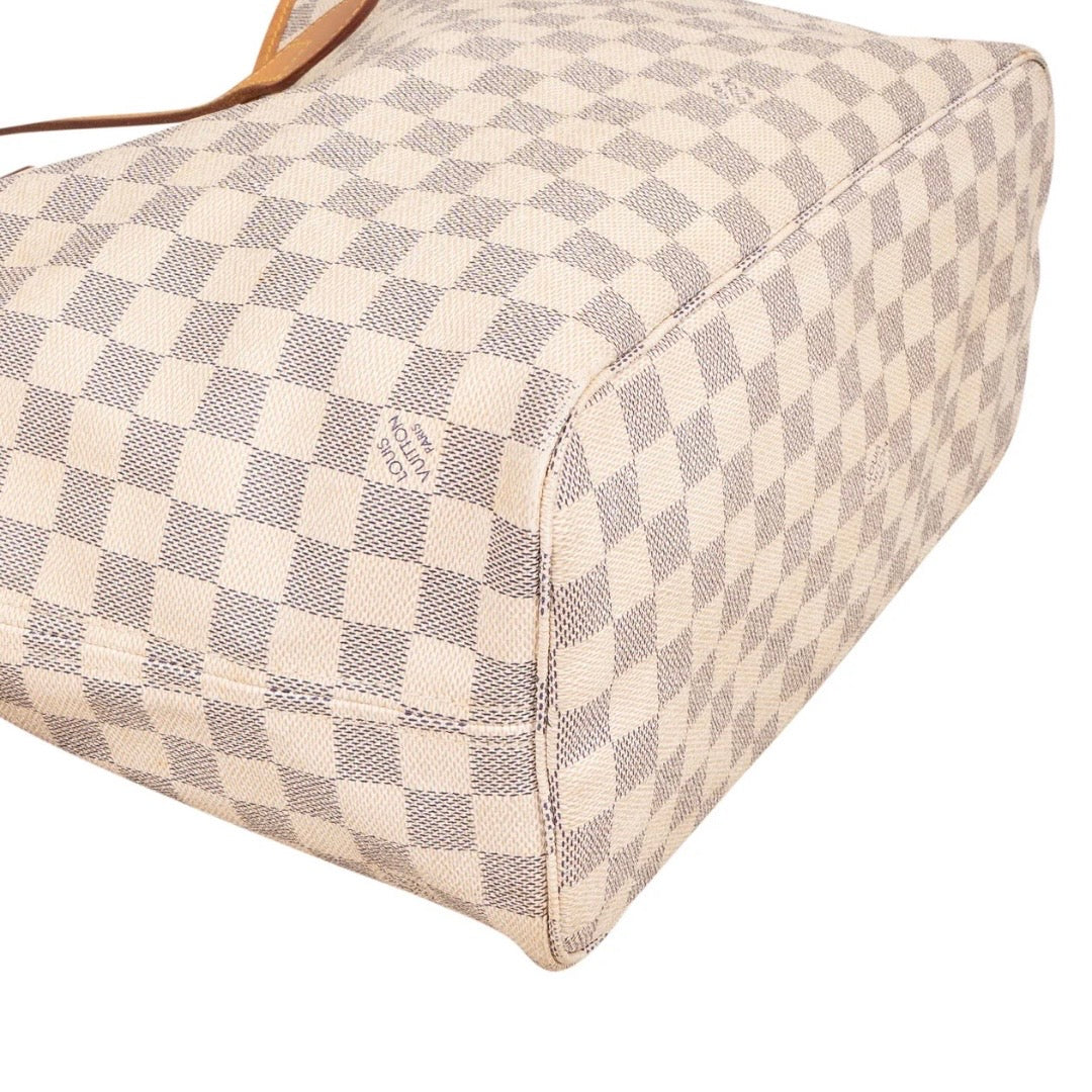 Louis Vuitton Monogram Damier Azur Canvas Neverfull MM Shoulder Bag