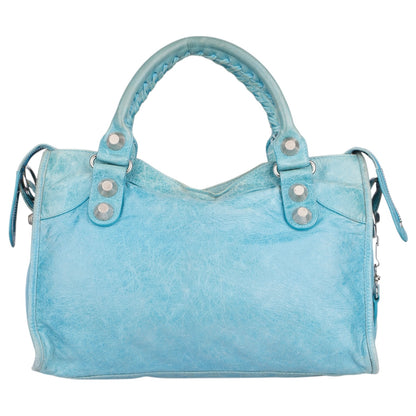 Balenciaga Blue Leather City Handbag