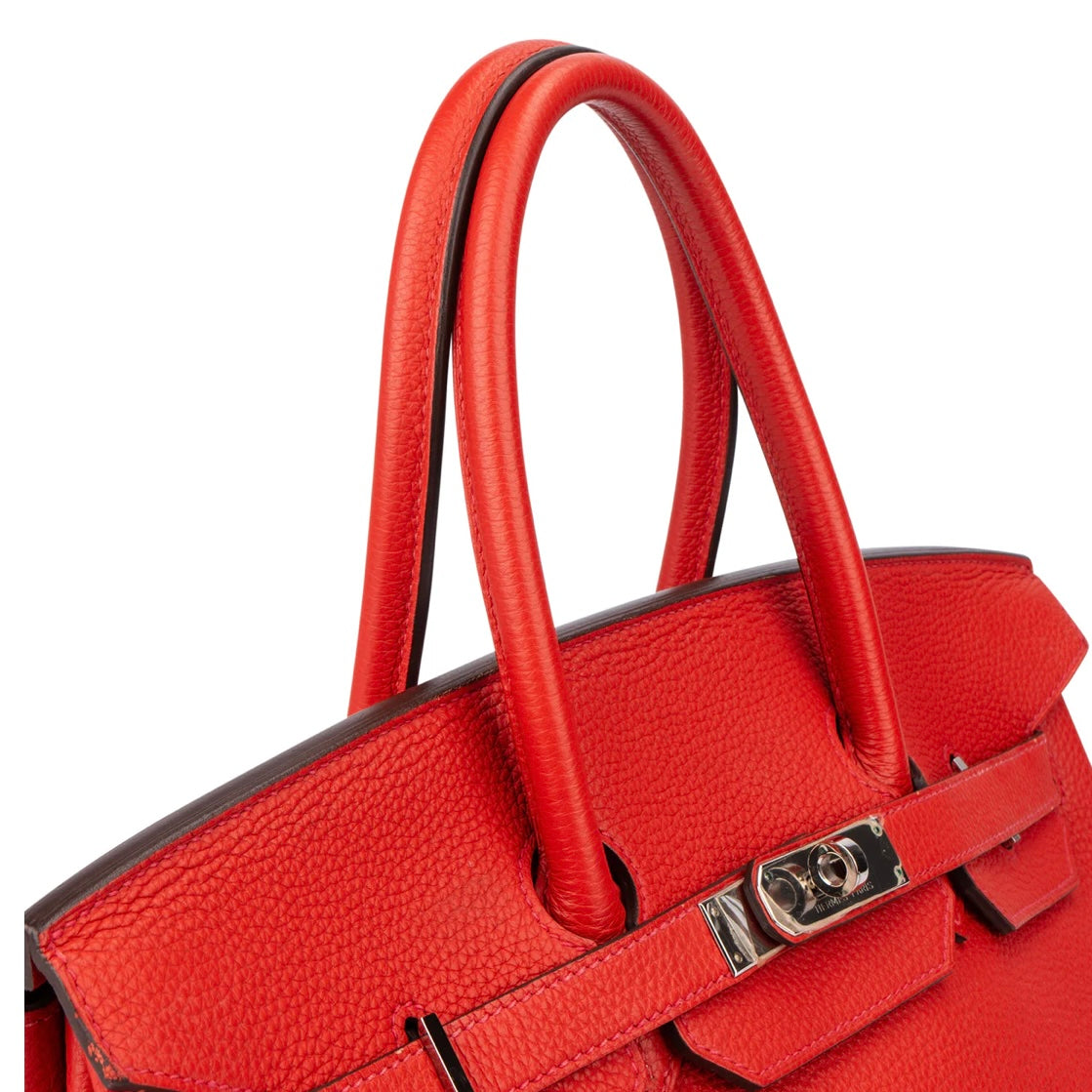 Hermès Rouge Togo Leather Birkin 35 Handbag