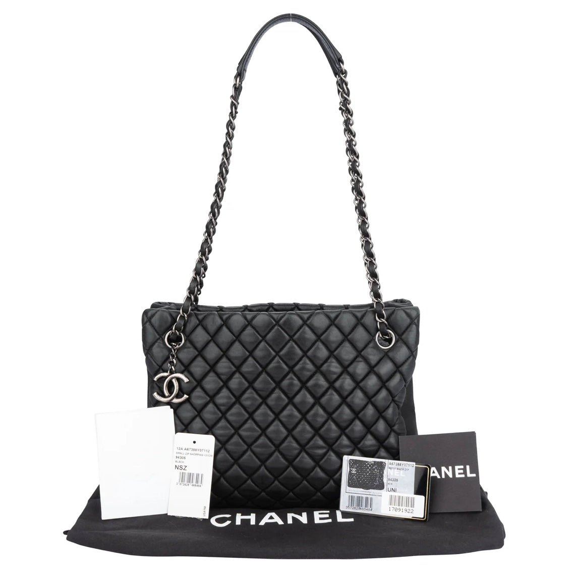 Chanel Quilted Lambskin Petit Shopper Shoulder Bag