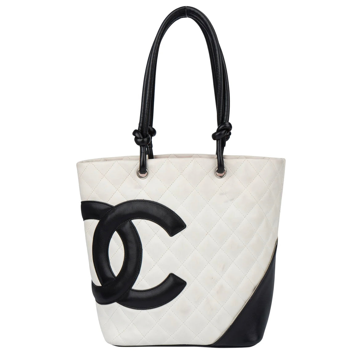 Chanel Quilted Bicolor Lambskin Cambon Handbag