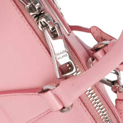 Prada Pink Saffiano Leather Small Galleria Handbag