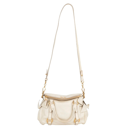 Miu Miu White Leather City Handbag