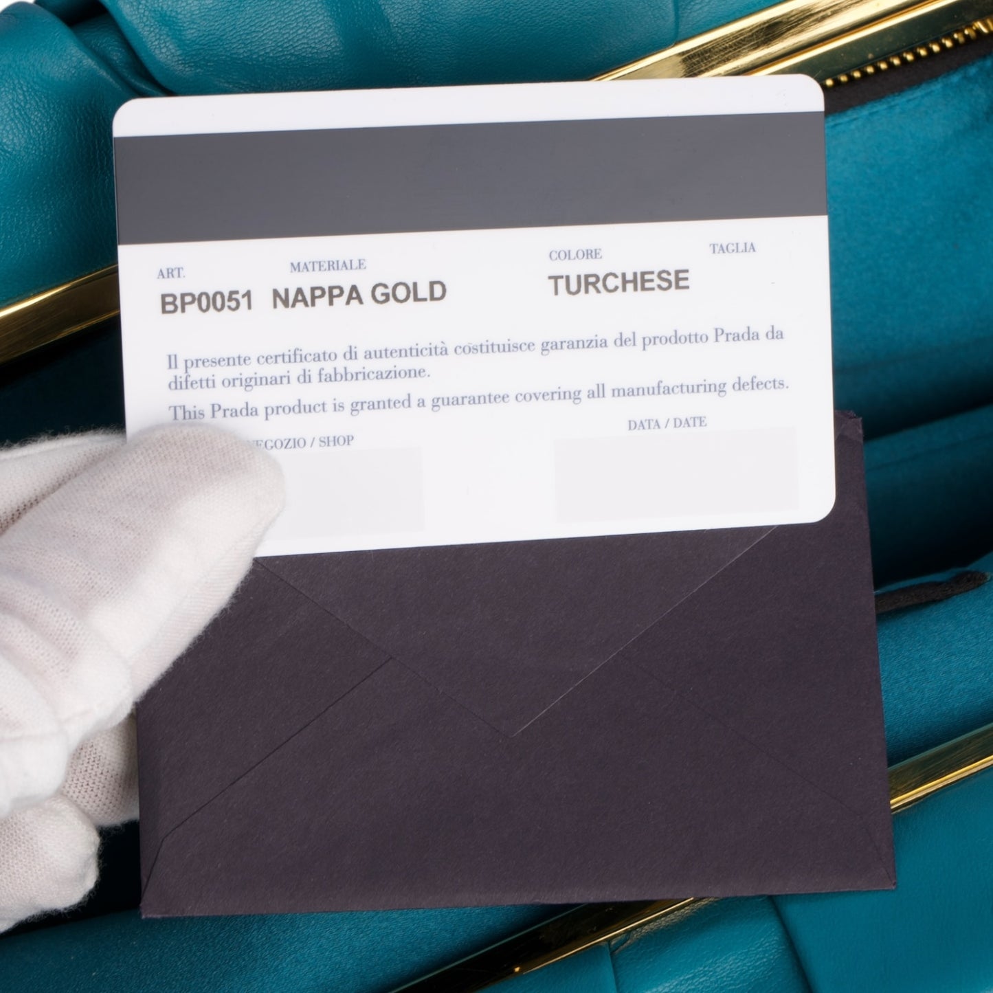 Prada Turquoise Pleated Satin Evening Clutch Bag