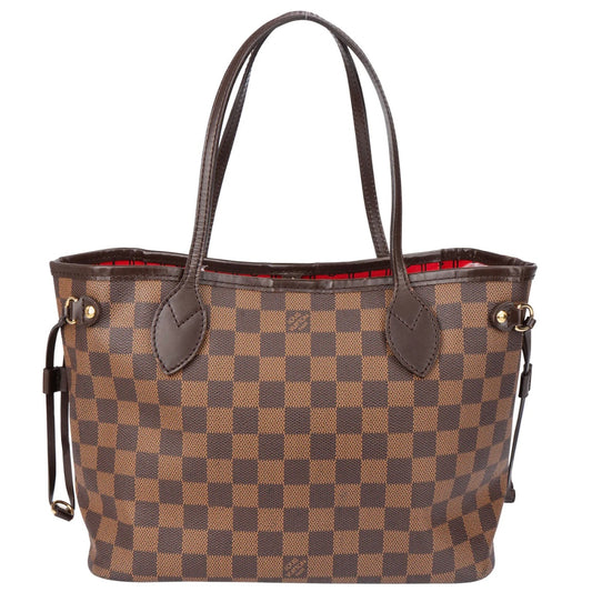 Louis Vuitton Damier Ebene Monogram Neverfull PM Handbag