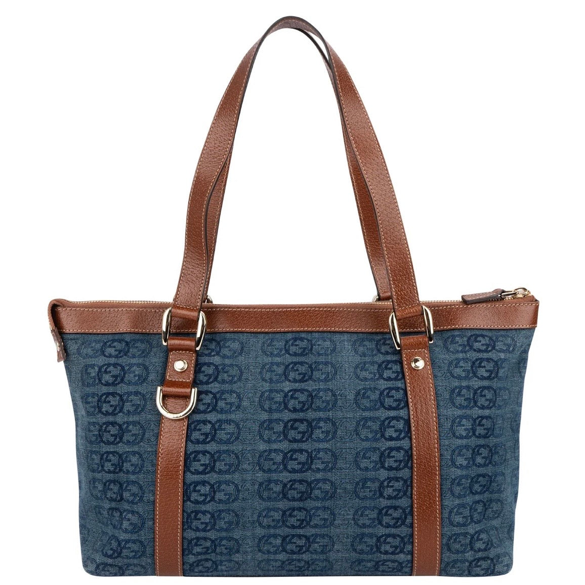 Gucci Monogram GG Denim Tote Abbey Handbag