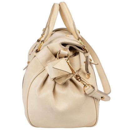 Miu Miu Vitello Lux Bow Satchel Crossbody Handbag