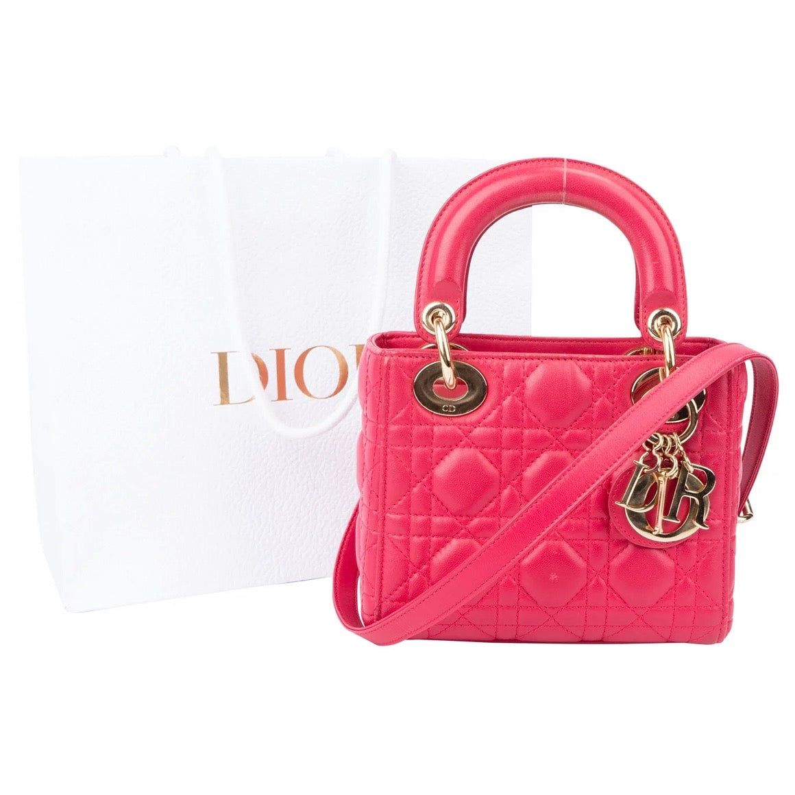 Christian Dior Quilted Leather Mini Lady Dior Handbag