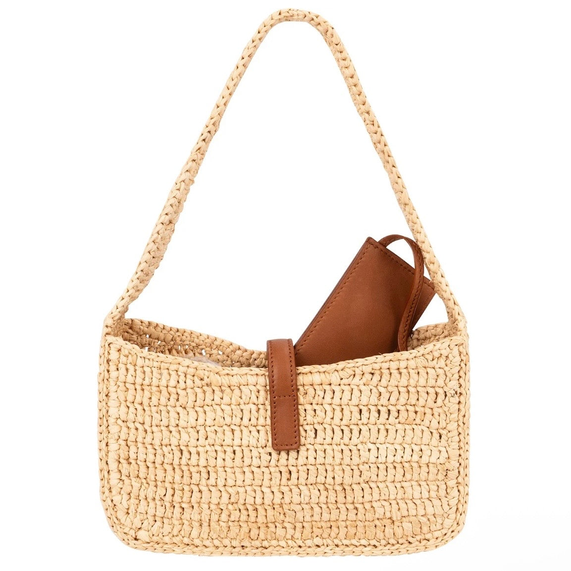 Saint Laurent Raffia Le 5 à 7 Hobo Mini Handbag
