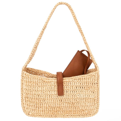 Saint Laurent Raffia Le 5 à 7 Hobo Mini Handbag