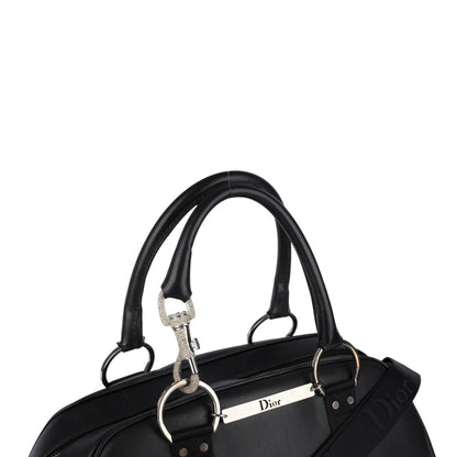 Christian Dior Black Crystal Hook Bowling Bag