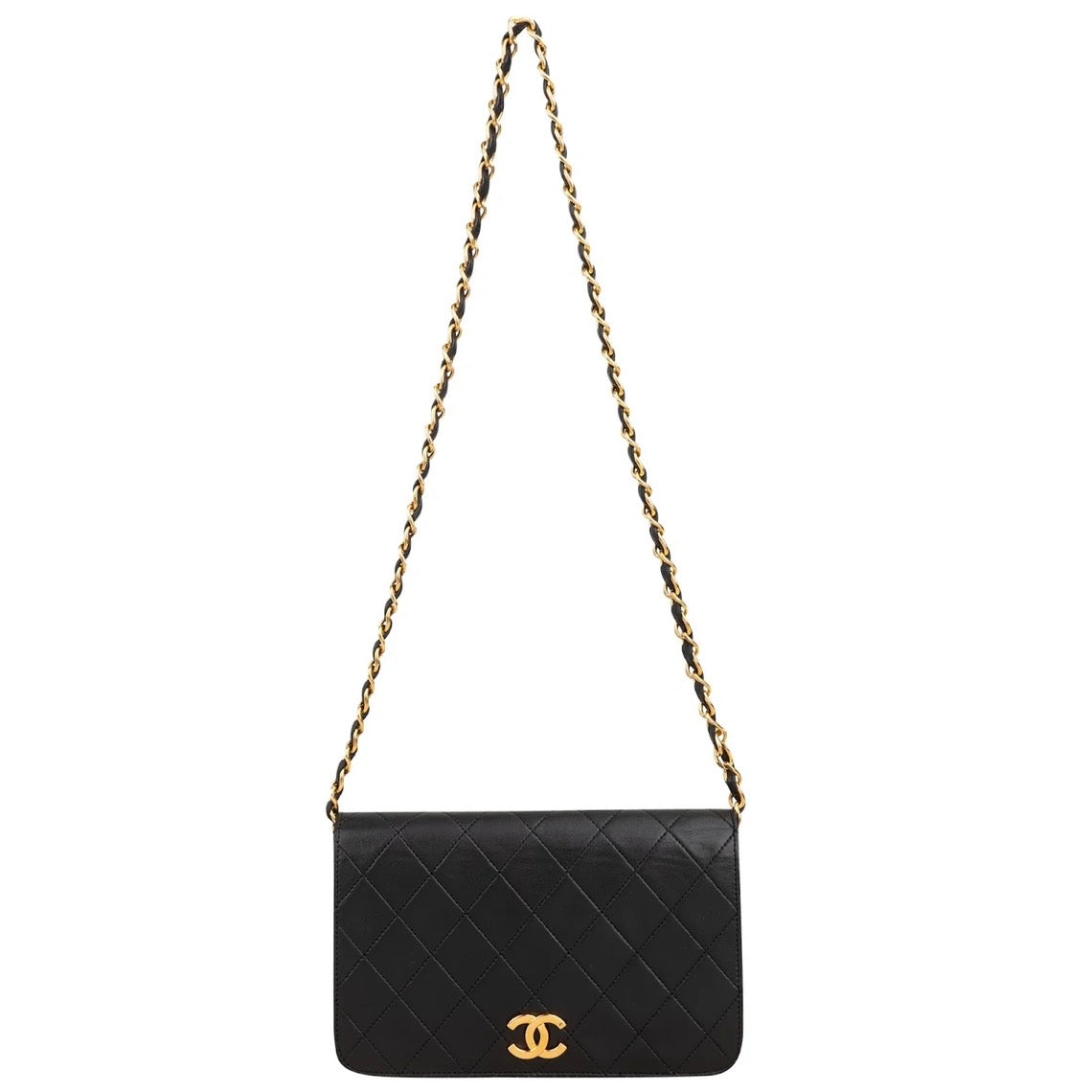 Chanel Quilted Lambskin 24K Gold Single Flap Shoulder Bag
